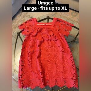 Umgee coral Lace overlay Dress